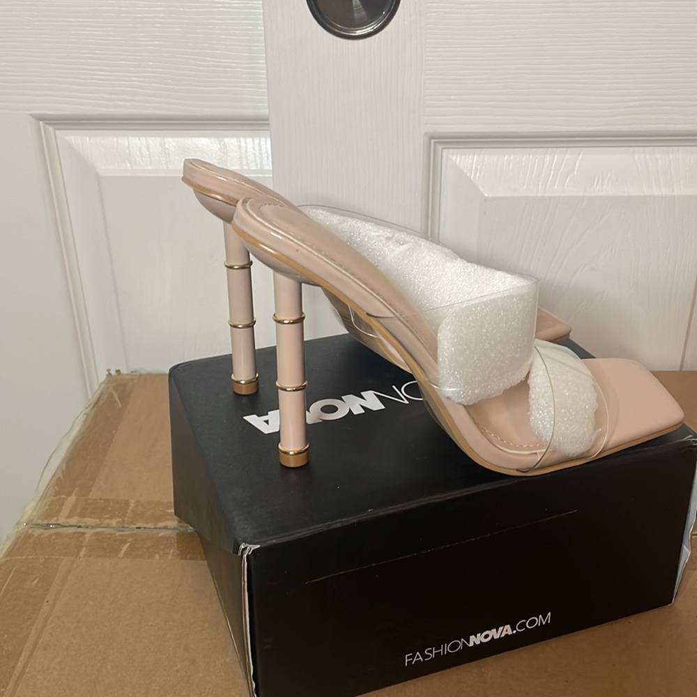 Fashion Nova Pure Intentions Heeled Mules Nude - Picture 7 of 7